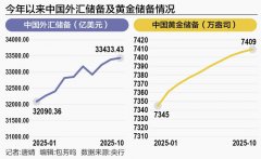 外储连续三月超33万亿美元 央行购金节奏放缓